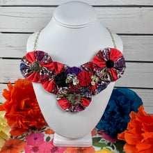 Load image into Gallery viewer, Coral Fabric Flowered Bomb with Day of the Dead