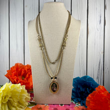 Load image into Gallery viewer, Double Loop Pendant & Vintage Long Necklace with Pearls