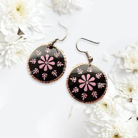 Pink Circle Turkish Earrings