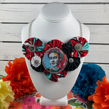 Load image into Gallery viewer, Blue &amp; Red Kenyan Fabric, Stylized Frida
