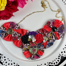 Load image into Gallery viewer, Coral Fabric Flowered Bomb with Day of the Dead
