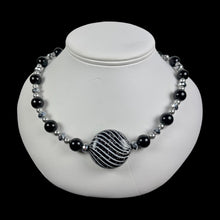 Load image into Gallery viewer, Striped Round Murano with Onyx and Pearls
