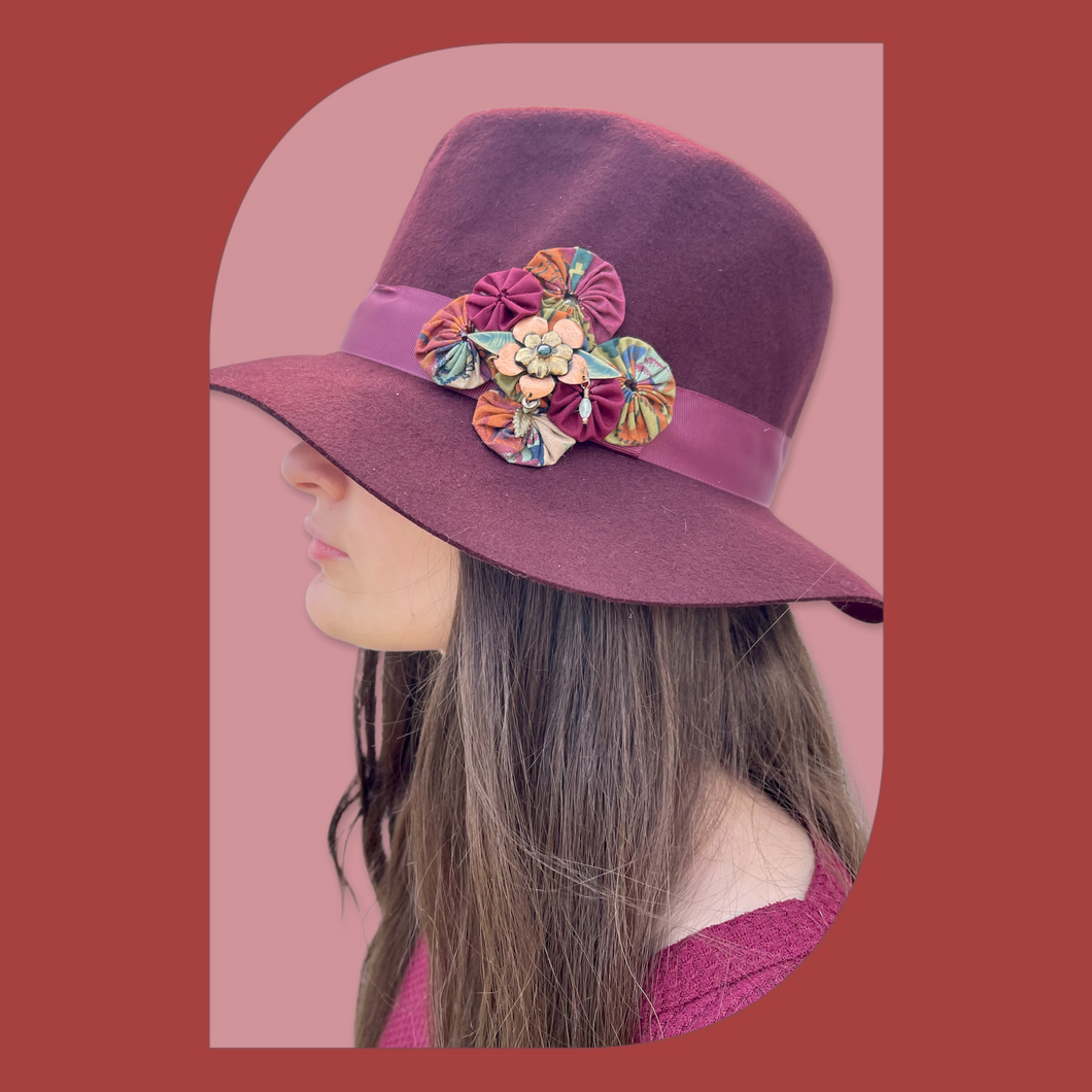 Burgundy Floppy Hat